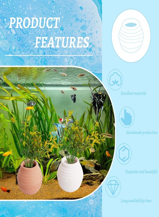 Saim Aquarium Mini Ceramic Pots Decoration Fish Tank Accessories Anti-Floating Aquarium Plant Weights Plant Holder for Fish Tank - Image 4